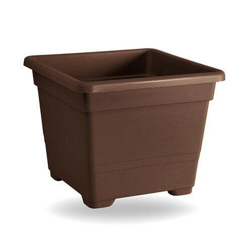 Vaso da giardino quadrato in plastica 54 cm bronzo 