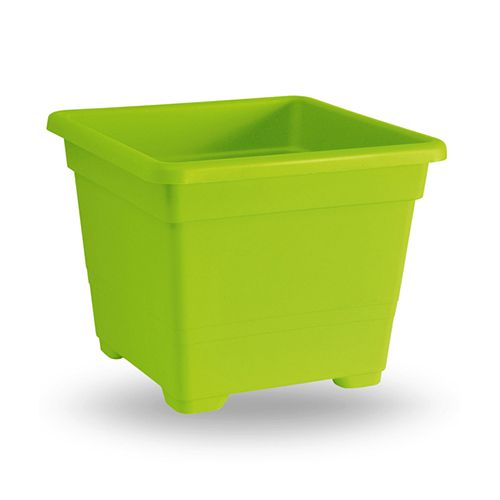Vaso da giardino quadrato in plastica 27 cm verde anice 