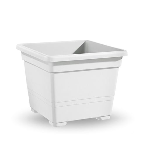Vaso da giardino quadrato in plastica 54 cm bianco 