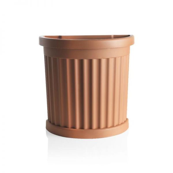 Vaso fioriera Roma con sottovaso semicircolare a H 49 cm terracotta