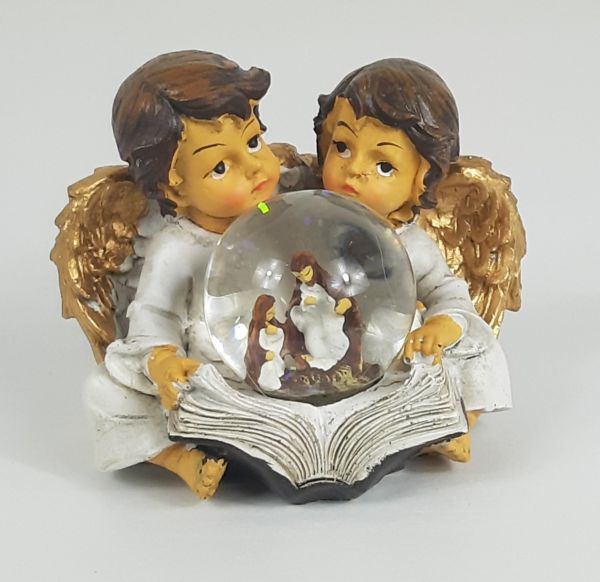 Angeli con ampolla nativita' 10 cm natale decorazioni oggetti