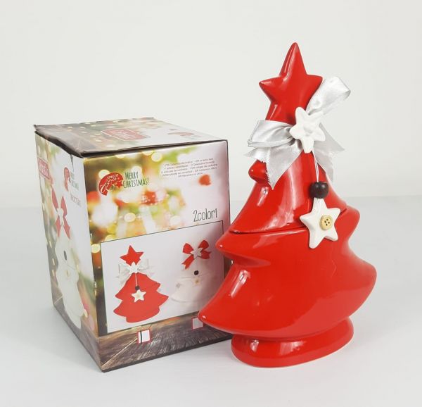 Porta oggetti a forma di albero cofanetto in ceramica