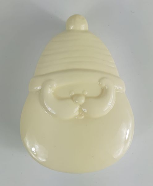 Scatola in ceramica viso babbo natale bianco porta oggetti 