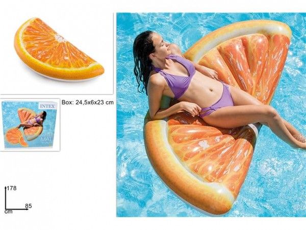 Intex Materassino Spicchio di Arancia Stampa Realistica 178 x 85 cm