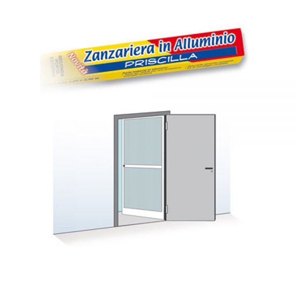 Zanzariera 1 porta battente 100x240 cm riducibile -Bianco